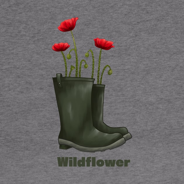 Wildflower Poppies in Rainboots by Pastel.Punkk